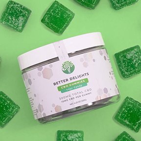 CBD Gummies - Sour Candy Squares 300 MG 20 Count FAT FREE!