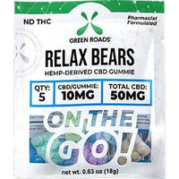 Green Roads Relax Bears - Go Pack 10 mg per Bear, 5 Count Gummie Bears